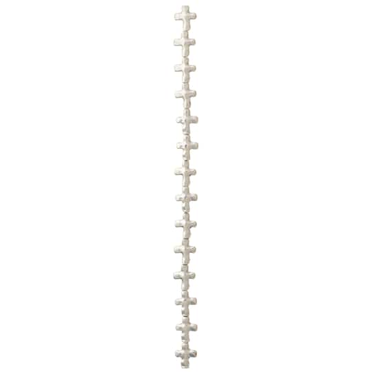 Silver Plated Wavy Metal Cross Beads, 13mm by Bead Landing™